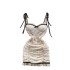 Pure desire storm point suspender dress, women's summer outfit, new design, heart mechanism, pleated lace suspender, strapless, hip hugging, spicy girl dress