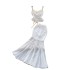 Temperament two-piece women's summer vacation outfit, French sweet lace camisole vest+mesh fishtail skirt