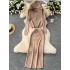 Autumn and winter casual suit for socialite, fashionable hot pressed diamond hooded zipper cardigan, sweater jacket, knitted hip hugging skirt