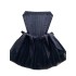 Birthday party small gift dress design sense bow tie tie waist cinching slimming sleeveless strapless mesh puffy dress