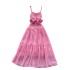 French design butterfly tie lace up backless dress for women in summer, gentle style, waist cinching and slimming French fairy dress