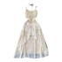 Pure Desire Wind Summer Dress, Women's Heart Machine, Wrinkled Waist, Slimming Strap, Lotus Leaf Edge Splicing, Irregular Fairy Dress