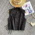 New Chinese style women's design sense, layered on top, vest with vest, buckle, tassel, sleeveless jacquard small camisole top