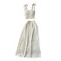 Gentle style set for women's summer sweet strap strapless short tank top+high waist slimming pleated skirt