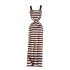 Korean style fashionable versatile camisole bottom skirt with a split design, slim fit, and striped contrasting knit dress