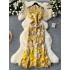 High end dress for women's dinner party, long dress, niche European and American style, heavy embroidery, slim fit and slimming fishtail skirt