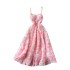 High end socialite's small dress for women's dinner party dress, heavy-duty three-dimensional rose blossom waist cinching suspender dress for women