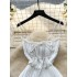 Temperament dress, women's summer new style, sexy hollow out backless lace up, high waist slimming, big swing, gentle style suspender skirt