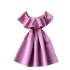 European and American high-end small dress for women's dinner party dress with one shoulder lotus leaf edge and waist cinching to show off slimming A-line fluffy skirt