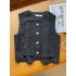 Vest women's summer new style, small fragrance temperament, retro fashion, single breasted fake pocket cardigan, outerwear top