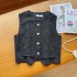 Vest women's summer new style, small fragrance temperament, retro fashion, single breasted fake pocket cardigan, outerwear top