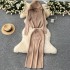 Autumn and winter casual suit for socialite, fashionable hot pressed diamond hooded zipper cardigan, sweater jacket, knitted hip hugging skirt