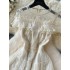 French high-end sequin embroidery lace patchwork ruffle edge mesh transparent fluffy fairy dress dress