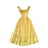 Sweet and gentle fairy dress 2024 new one shoulder wooden ear cinched waist slimming A-line ruffled edge dress