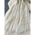 French high-end sequin embroidery lace patchwork ruffle edge mesh transparent fluffy fairy dress dress