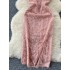 High end dress for socialites, female sexy chain suspender, strapless sequins, hairy tassel, waist cinching, slimming dress