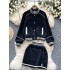 American retro long sleeved stand up collar casual sports baseball jacket women's two-piece set high waist versatile split skirt