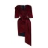 Evening gown for high-end ladies with elegant design sense, V-neck pleated waist slimming irregular socialite dress