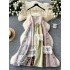 Dopamine style women's vacation lace colorful patchwork French loose slimming A-line fairy suspender dress