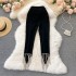 European and American Hong Kong style design, niche fringe shorts, fashionable and versatile high-end women's clothing temperament, socialite style cropped pants