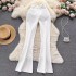 2022 autumn and winter new retro suit bell bottom pants for women's casual high waist hanging feeling, slimming and wide leg bottom long pants