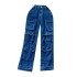 American retro workwear style jeans for women 2023 new item, niche design, pocket high waist slimming and wide leg pants