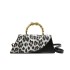 Cross border women's bag 2024 new European and American fashion leopard print personalized retro texture hand-held crossbody small square bag PU