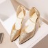 Summer New Women's Sandals Pointed Korean Fashion Glitter High Heels Women's Beaded Sandals Trendy