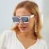 2022 New Diamond Set Large Frame Sunglasses for Women, European and American Internet Celebrities, Millionaires, Same Style Sunglasses for Men, Trendy Shapes