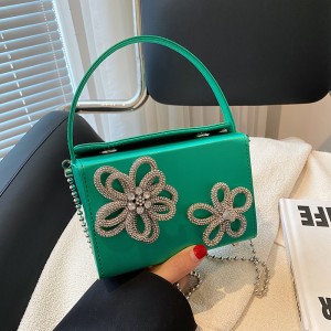 This year's popular bag 2024 new Korean version single shoulder fashionable rhinestone bow hand-held crossbody women's tote bag