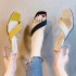 Transparent high-heeled sandals for women in the summer of 2020, new thin heel square toe Roman sandals with exposed toes, wholesale from female fashion manufacturers