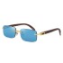 Fashion Sunglasses Men's Frameless Wooden Leg slingshot Sunglasses Men's Trendy Wooden Optical Frame Sunglasses