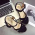 Korean version wedge heel women's buckle with suede heel sandals solid color exposed toe thick sole waterproof platform fish mouth shoes women's shoes