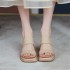 2021 Summer New Thick Bottom Sponge Cake Sandals for Women, Slope Heel, Outward Wearing One Line Cool Slippers, Height Raising Heel, Half Dragged