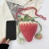 Cute Little Bag Summer 2024 Forest style Girl's Western Style One Shoulder Cross Shoulder Knitted Cartoon Strawberry Bucket Bag Cross border