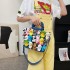 Cartoon canvas bag 2024 new soft girl cute doll funny large capacity single shoulder pleated handbag