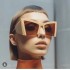 2024 New European and American Retro Large Frame Sunglasses for Women, Personalized Cat Eye Sunglasses for Women, Cross border Wholesale Sunglasses