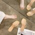 Cold slippers for outdoor wear, thick heels for summer 2020, high heels, transparent one-piece slippers, crystal heels, semi slippers, women's cold slippers