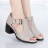 2020 Summer New Fish Mouth Fashion Casual Mom Coarse Heel Buckle Sandals Women's Large Mom Sandals Women's Shoes