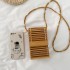 Bamboo woven mobile phone bag for women 2024 new small fresh niche design Instagram internet celebrity ethnic style fake beach bag