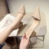 A collection of stylish thick high heels for women's summer collection, transparent outdoor sandals, fashionable and versatile, paired with pointed women's shoes