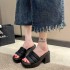 Sponge cake thick soled sandals for women's outdoor wear 2023 summer new fashion niche women's shoes design sense beach one line drag