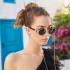 New European and American Fashion Chain Sunglasses for Women, Trendy Personality, Elliptical Frame Sunglasses for Women, Cross border Wholesale Sunglasses