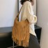 Bag 2024 New Korean Fashion Tassel Shoulder Bag Instagram Internet Celebrity Large Capacity Crossbody Retro Matte Bag for Women