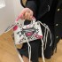 Bag Women's Bag New 2024 European and American Fashion Graffiti Ins Personalized Rivet Internet Celebrity Handheld Crossbody Tote Bag