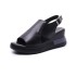 Thick soled wedge sandals for women 2021 new summer high heels fish mouth women's shoes soft leather height increasing sponge cake shoes