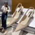 2022 Spring and Summer New Pointed High Heels for Women, Thin Heels, Headless Sandals, Back Air Shallow Mouth Single Shoes for Women