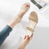 One shoe, two women's sandals, summer 2018 new Korean version, thick heel, middle heel, straight strap, Roman style exterior, chic fairy women's shoes