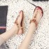 Wholesale Bohemian beaded sandals, sweet ethnic style, clip on flat sandals, flat heel herringbone women's shoes, hair replacement