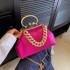 Bag Autumn 2024 New Korean Fashion Candy Color Thick Chain Handheld Women's Crossbody Bright Face Banquet Bag PU